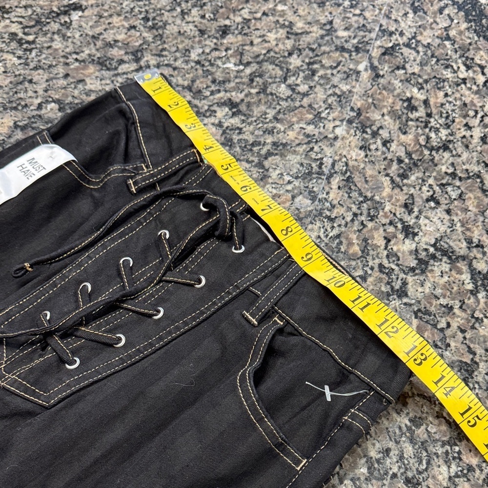 Tinseltown Black Lace-Up Front Pants - Picture 10 of 12